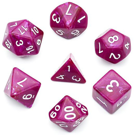 Polyhedral Dice Set: Silken Eggplant (7 dice) - The Relentless Dragon ...