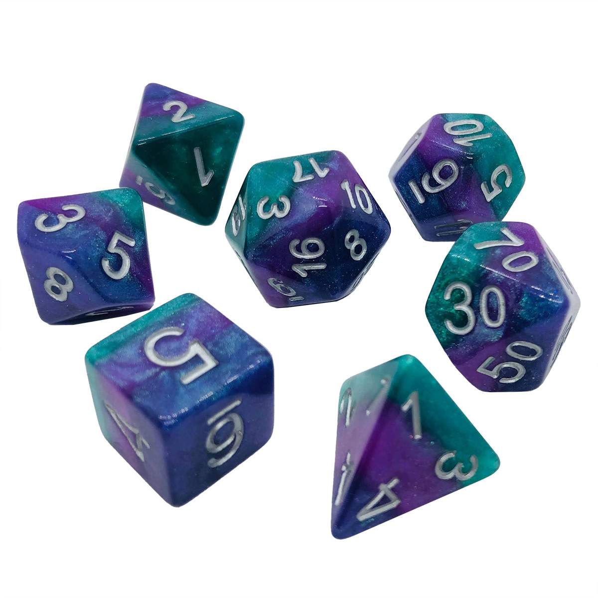 Polyhedral Dice Set: Uncut Gems (7 resin dice) - The Relentless Dragon ...